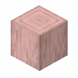 Pixel art illustration of a stripped cherry wood, smooth bark-free wood
