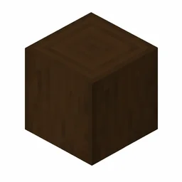 Pixel art illustration of a stripped dark oak wood, smooth bark-free wood