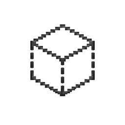 Pixel art illustration of a structure void in chunky voxel game style