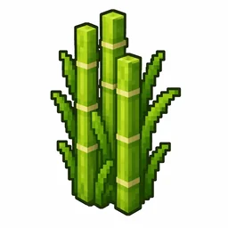 Pixel art illustration of tall green sugar cane reeds