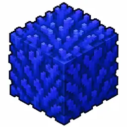Pixel art illustration of a solid cube block of blue coral with a bumpy texture