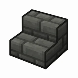 Pixel art illustration of a tuff brick stairs, an L-shaped staircase block