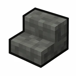 Pixel art illustration of a tuff stairs, an L-shaped staircase block