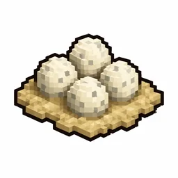 Pixel art illustration of a turtle egg in chunky voxel game style