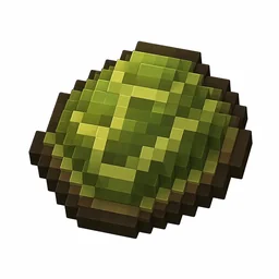 Pixel art illustration of a curved green-brown turtle scute shell plate