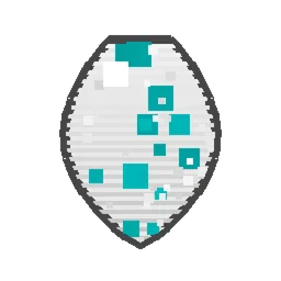 Pixel art illustration of a Turtle Spawn Egg with a two-tone speckled shell