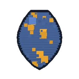 Pixel art illustration of a Wandering Trader Spawn Egg with a two-tone speckled shell