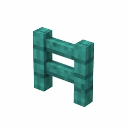 Pixel art illustration of a warped wooden fence with two posts and rails