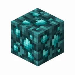 Pixel art illustration of a warped wart block with teal-cyan lumpy growth