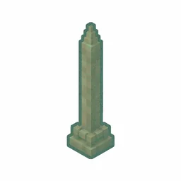 Pixel art illustration of a waxed lightning rod with a full teal-green patina, copper sealed with honeycomb