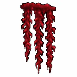 Pixel art illustration of a weeping vines in chunky voxel game style