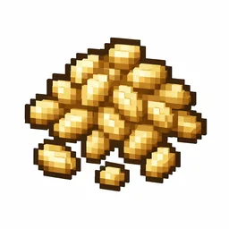 Pixel art illustration of a small pile of wheat seeds