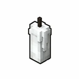 Pixel art illustration of an unlit white candle with soft wax drips and a dark wick