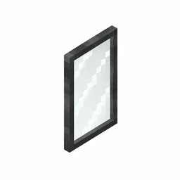 Pixel art illustration of a white stained glass pane, a thin tinted transparent panel