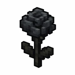 Pixel art illustration of a wither rose in chunky voxel game style