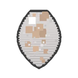 Pixel art illustration of a Wolf Spawn Egg with a two-tone speckled shell