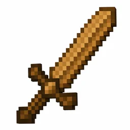 Original pixel art Wooden Sword icon with a light brown blade and darker hilt