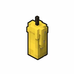 Pixel art illustration of an unlit yellow candle with soft wax drips and a dark wick