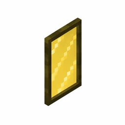 Pixel art illustration of a yellow stained glass pane, a thin tinted transparent panel