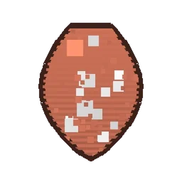 Pixel art illustration of a Zoglin Spawn Egg with a two-tone speckled shell