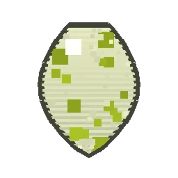 Pixel art illustration of a zombie nautilus spawn egg with a two-tone speckled shell