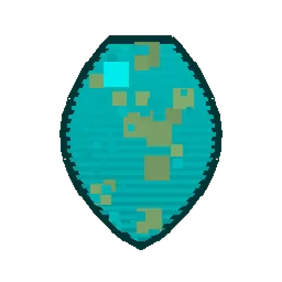 Pixel art illustration of a Zombie Spawn Egg with a two-tone speckled shell
