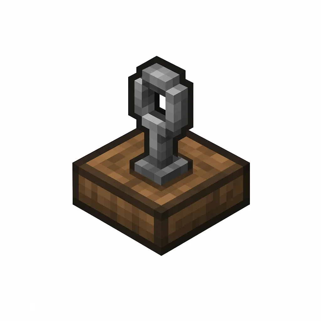 Pixel art illustration of a tripwire hook mounted on a wooden base