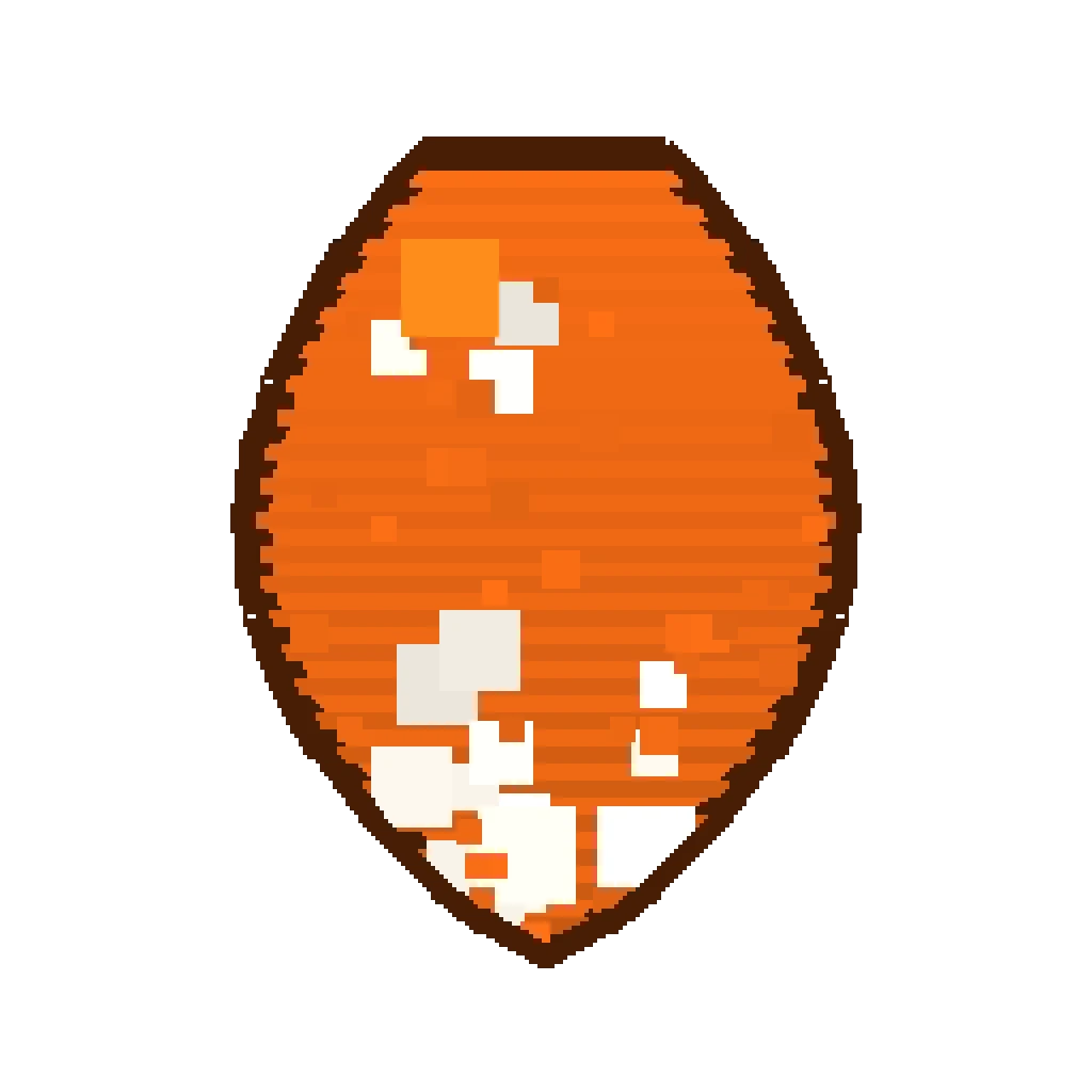 Pixel art illustration of a Tropical Fish Spawn Egg with a two-tone speckled shell