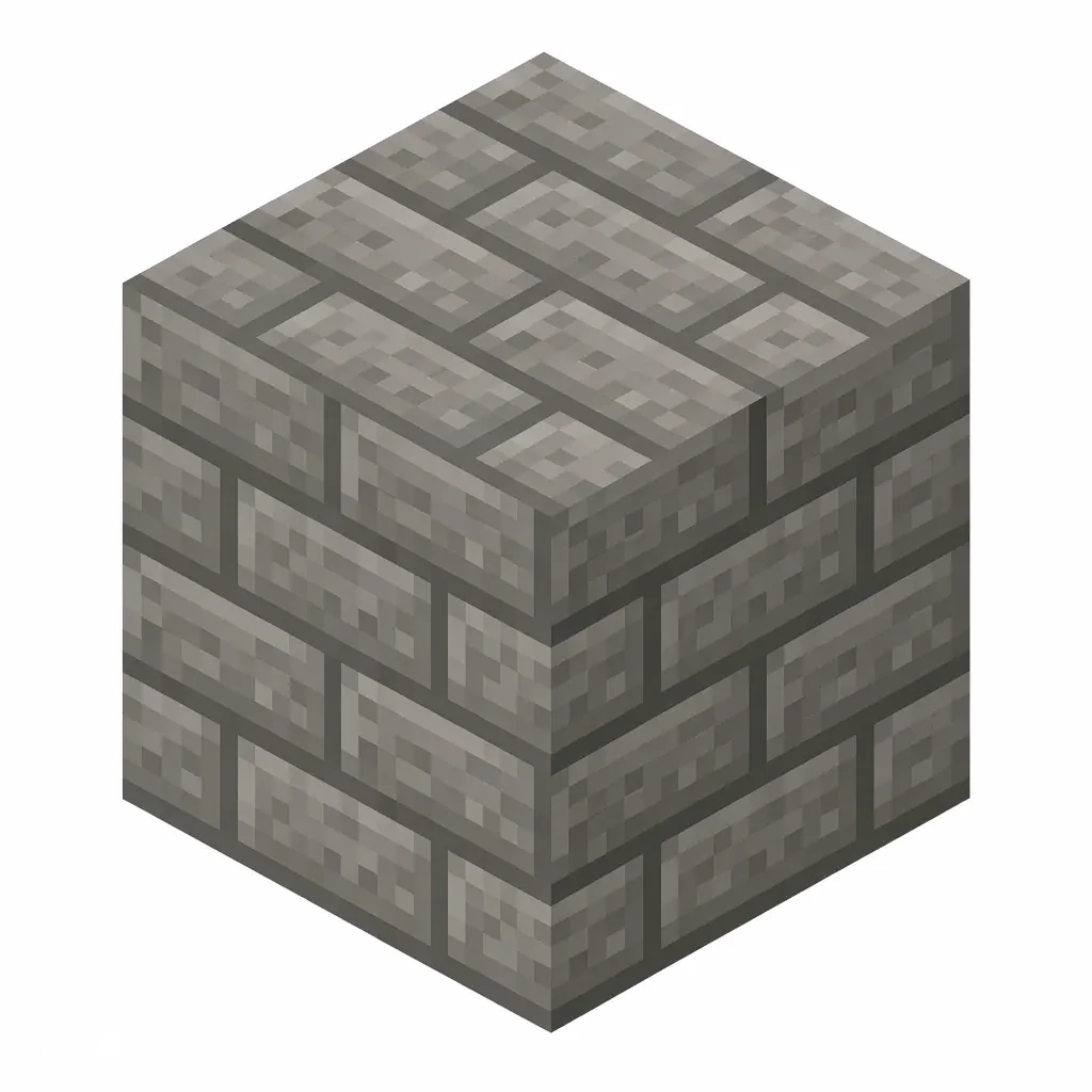 Pixel art illustration of a tuff bricks block with a light gray-brown rectangular brick pattern