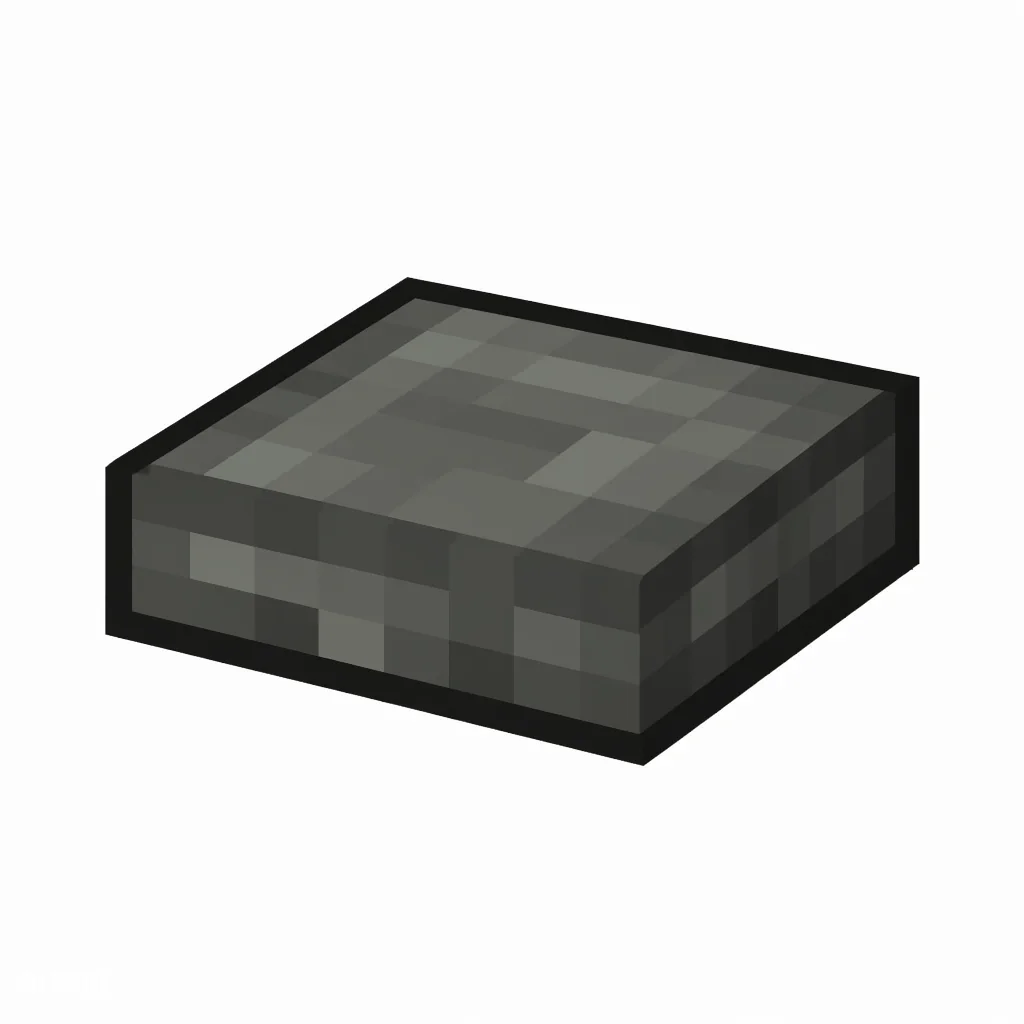 Pixel art illustration of a tuff slab, a half-height flat block