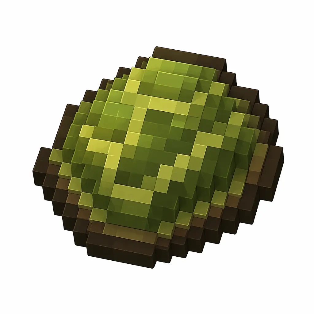 Pixel art illustration of a curved green-brown turtle scute shell plate