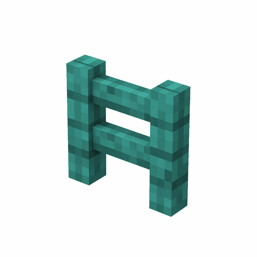 Pixel art illustration of a warped wooden fence with two posts and rails