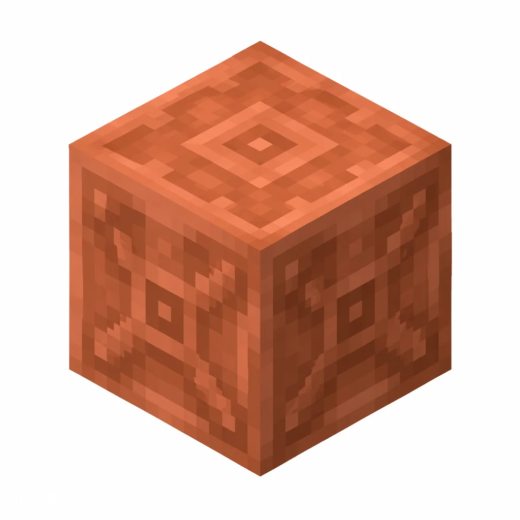 Pixel art illustration of a waxed chiseled copper, copper sealed with honeycomb