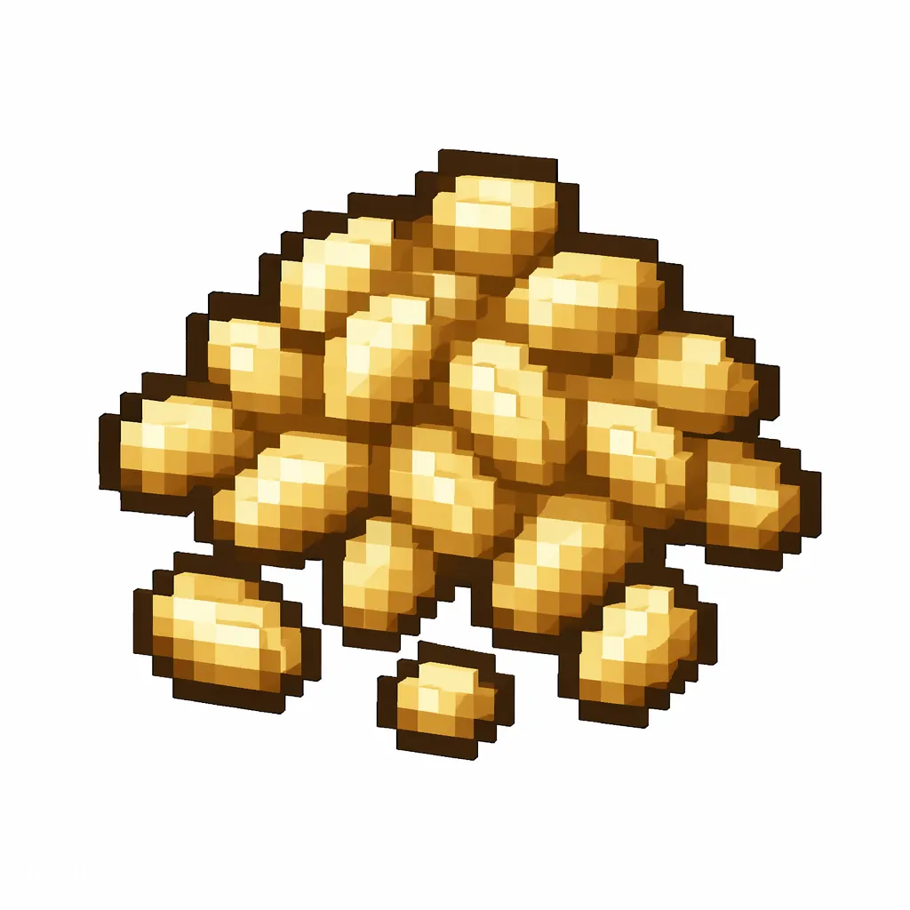 Pixel art illustration of a small pile of wheat seeds