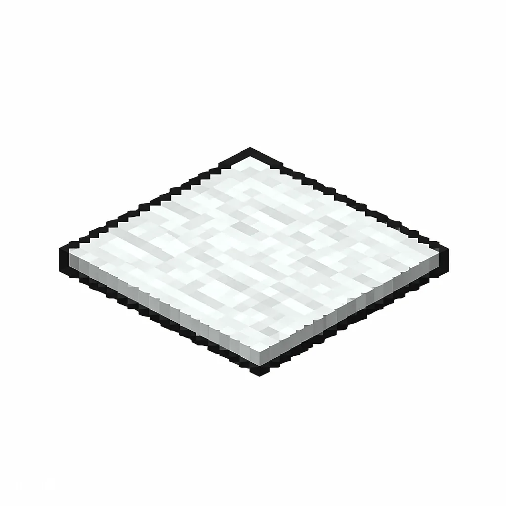 Pixel art illustration of a white carpet, a thin flat woven floor covering