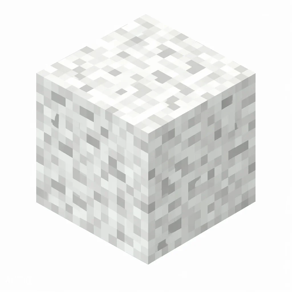 Pixel art illustration of a white concrete powder block with a grainy powder texture