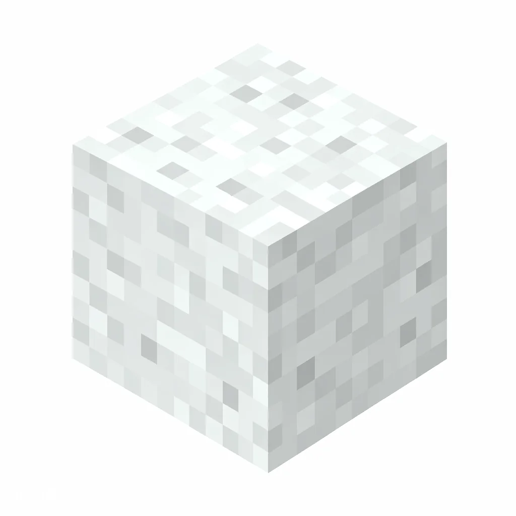 Pixel art illustration of a white terracotta block with a smooth matte white clay texture