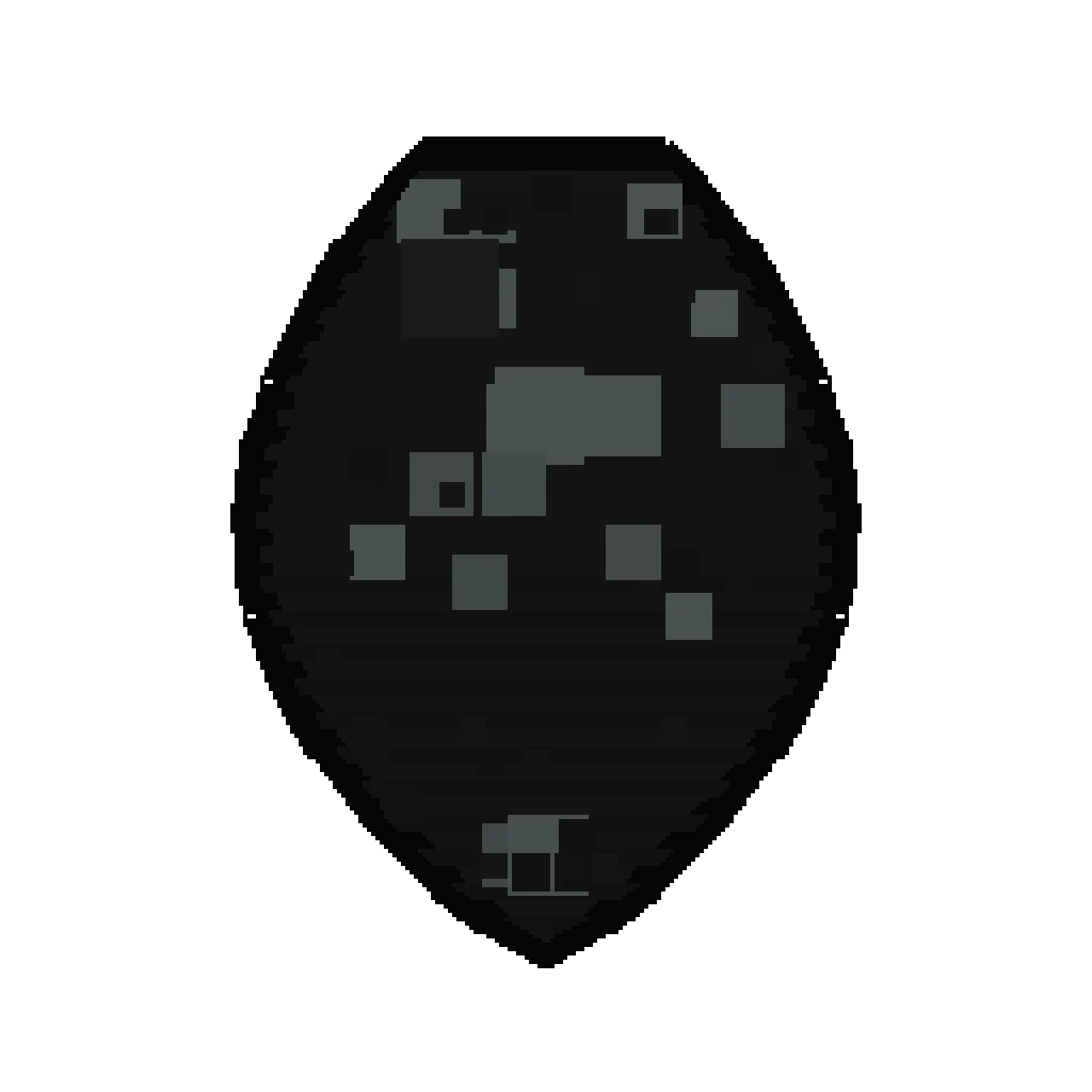 Pixel art illustration of a Wither Skeleton Spawn Egg with a two-tone speckled shell