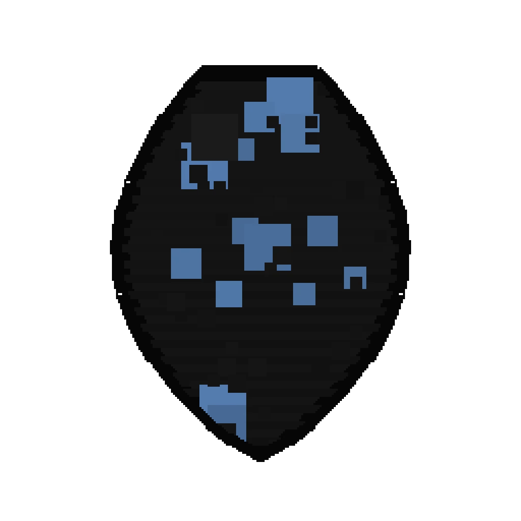 Pixel art illustration of a Wither Spawn Egg with a two-tone speckled shell