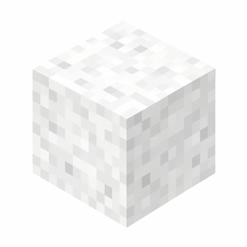 Pixel art illustration of a plain white wool block with a soft woolly texture