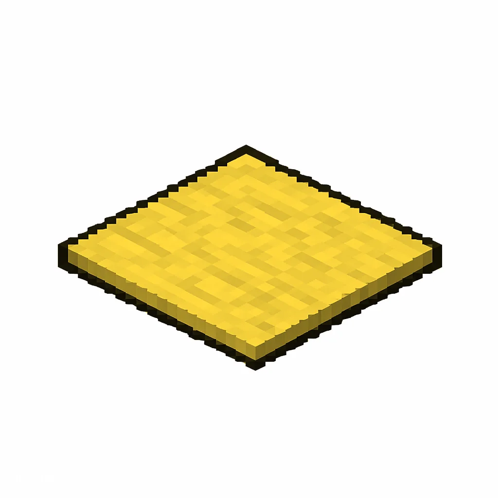 Pixel art illustration of a yellow carpet, a thin flat woven floor covering