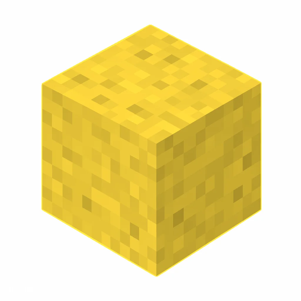 Pixel art illustration of a yellow terracotta block with a smooth matte yellow clay texture