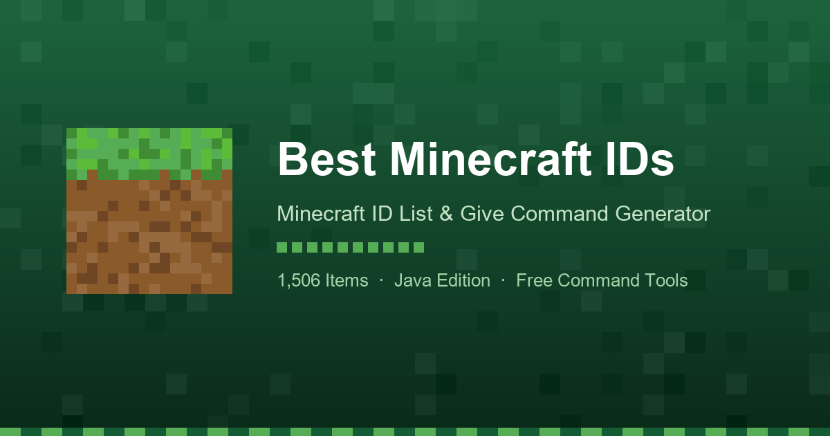 Minec Raft Color Code Minecraft ID List – 1,538 Item & Block IDs (Java 26.2)